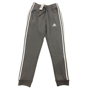 Adidas Mens Essentials 3-Stripes Fleece Tapered Cuff Pants‎ Grey IX0169 Small